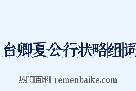 台卿夏公行状略组词是什么意思的图片